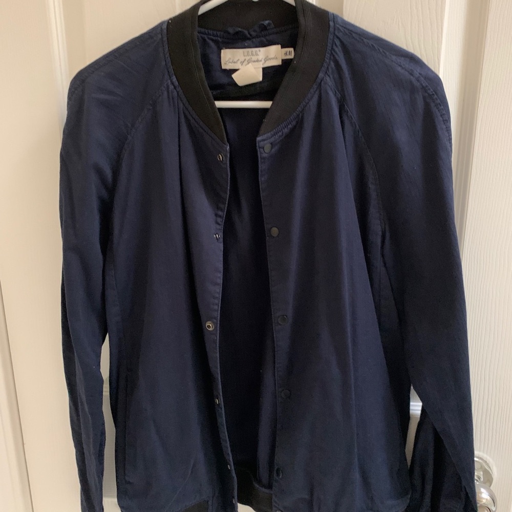 Navy Blue Bomber Jacket